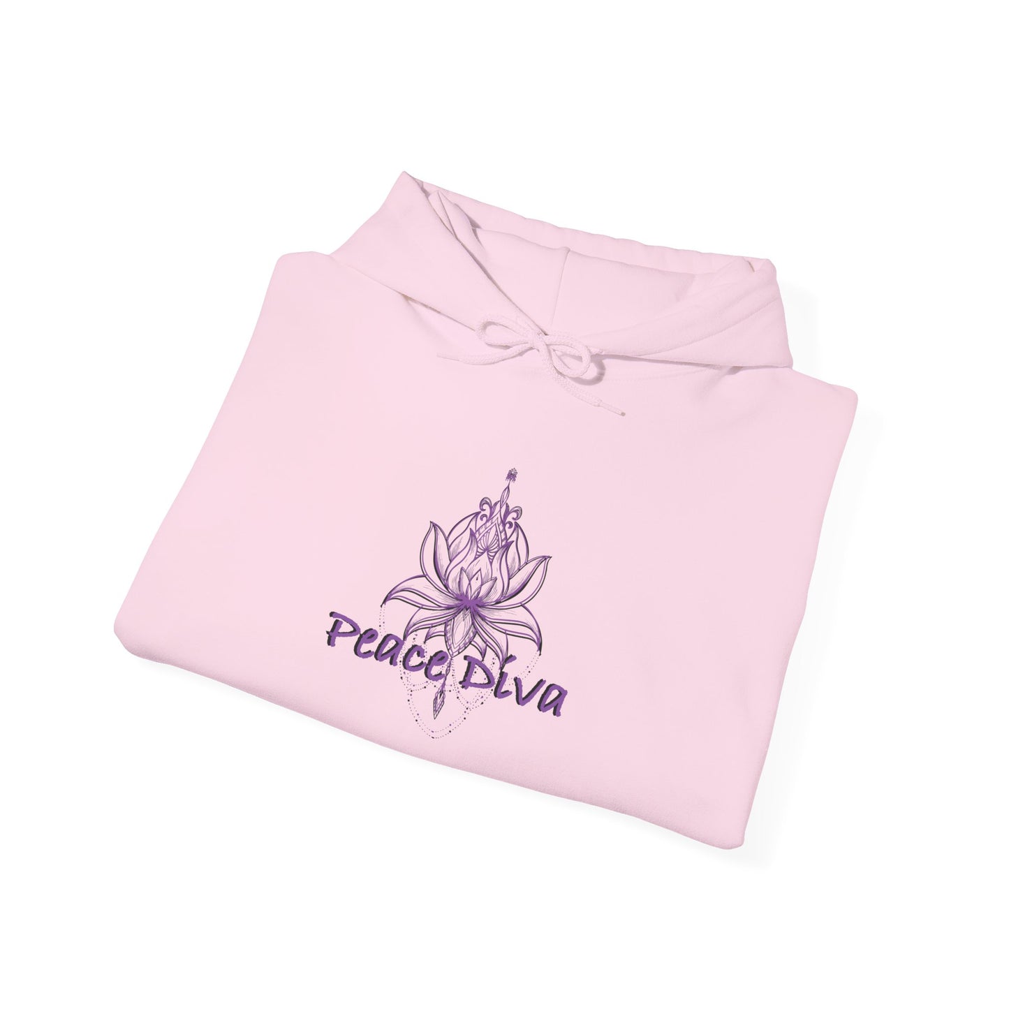Peace Diva Hooded Sweatshirt - Unisex Heavy Blend™ - Cozy & Chic for Mindfulness and Self-Expression