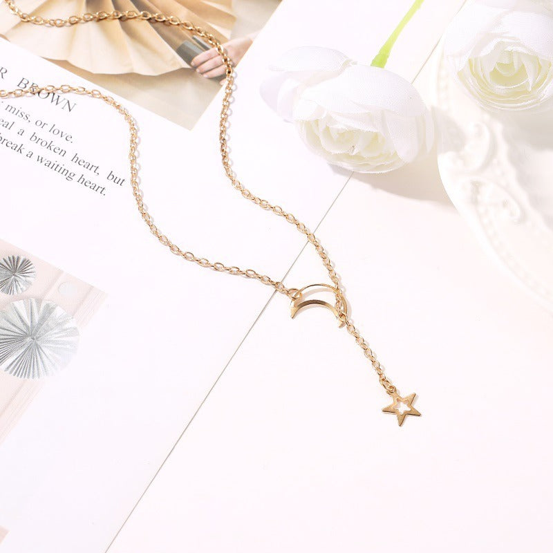 Star and Moon Pendant Necklace