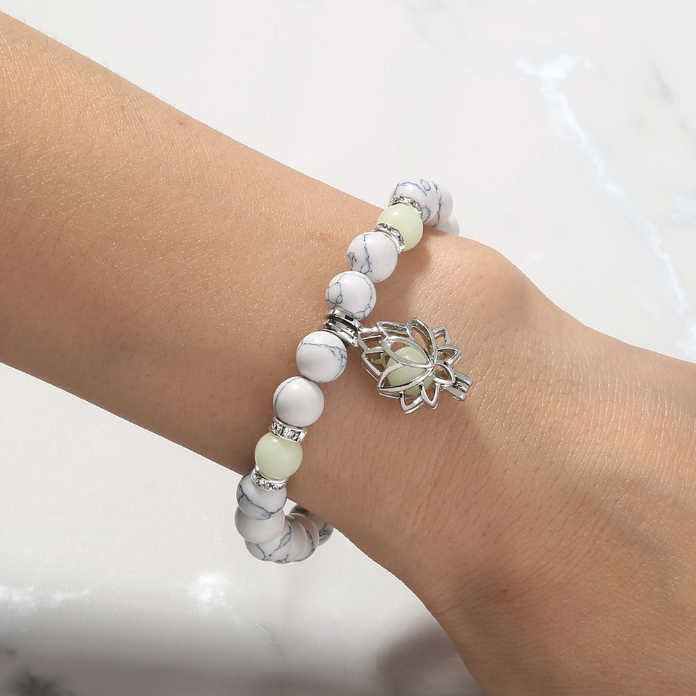 Turquoise Glow Lotus Multicolor Fluorescent Bracelet