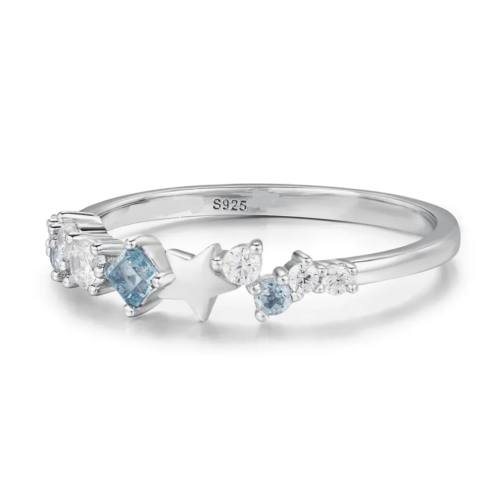 Star Inlaid Cubic Zirconia Ring