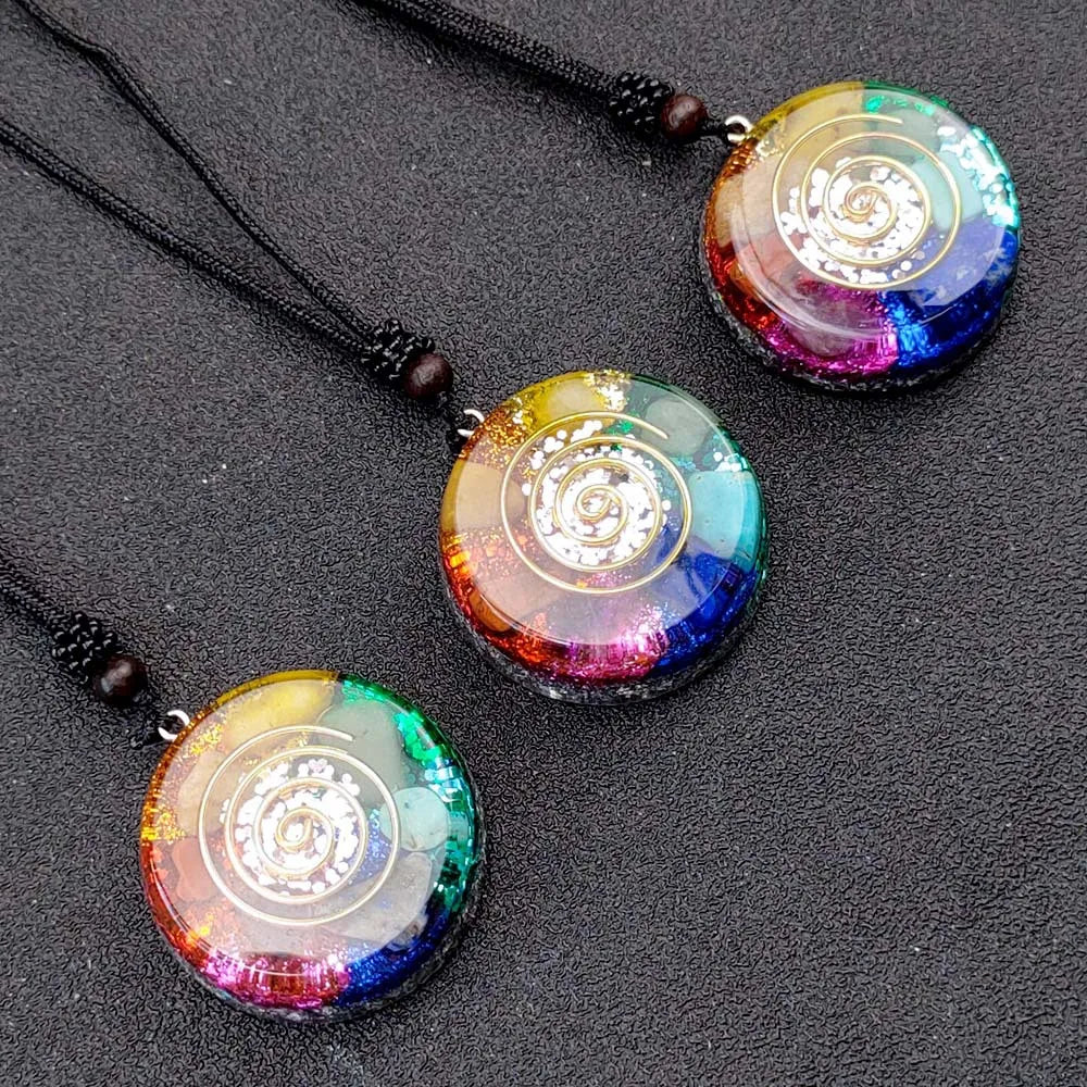 Orgonite Protection Healing Crystal Sacred Geometry Chakra Necklaces Meditation Jewelry
