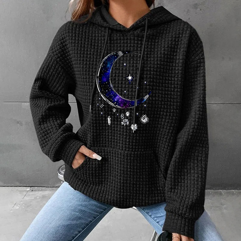 Sun Moon Star City Pullover Waffle Hoodie