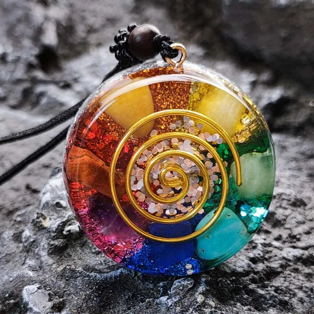 Orgonite Protection Healing Crystal Sacred Geometry Chakra Necklaces Meditation Jewelry