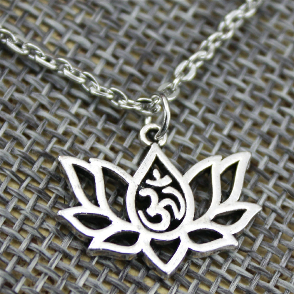 Lotus Yoga Om Pendant Necklace