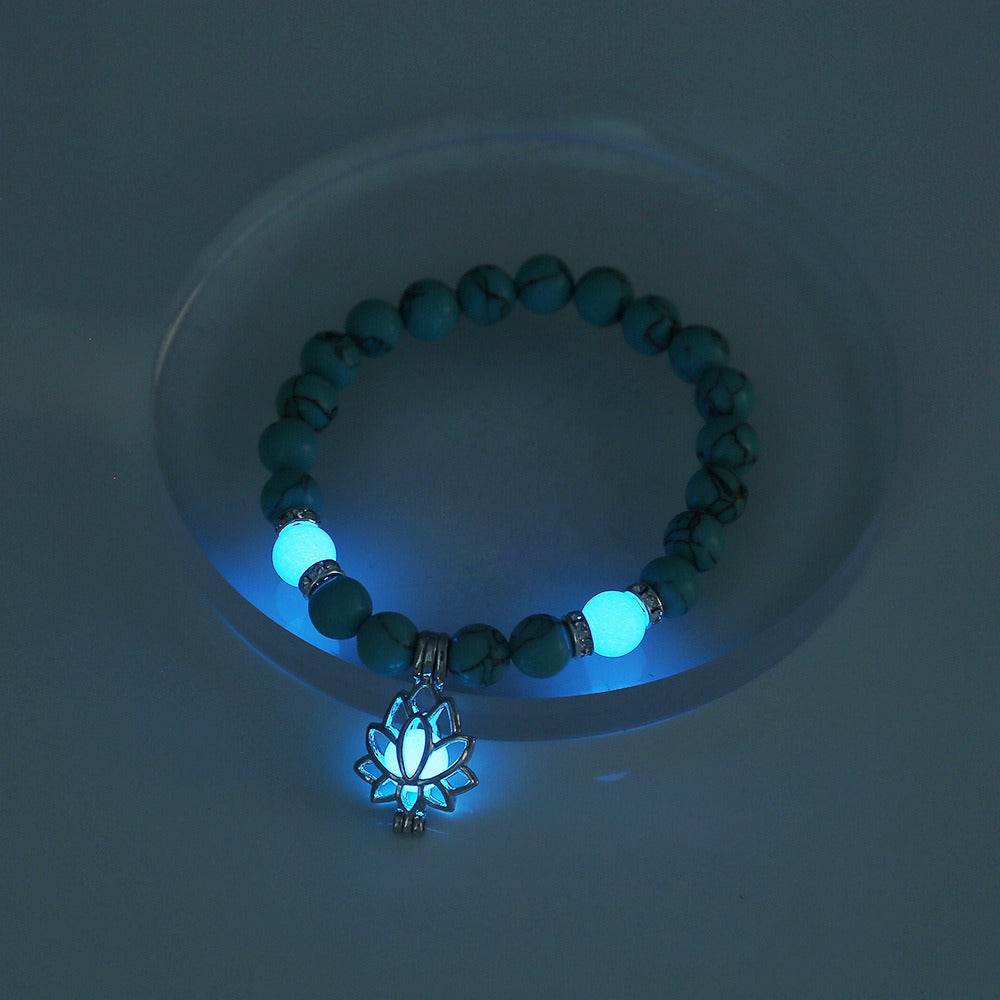 Turquoise Glow Lotus Multicolor Fluorescent Bracelet