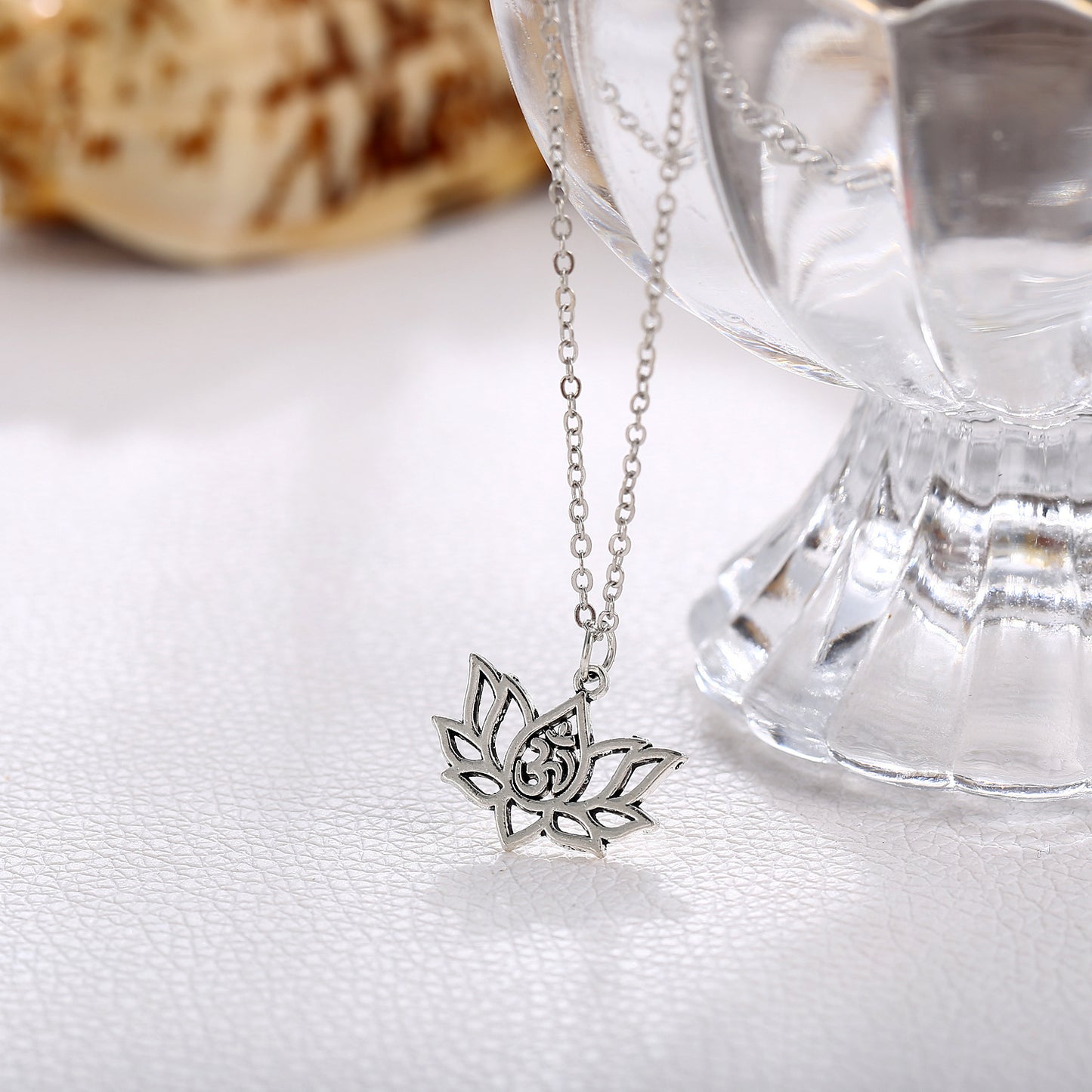 Lotus Yoga Om Pendant Necklace