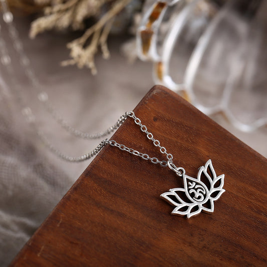 Lotus Yoga Om Pendant Necklace